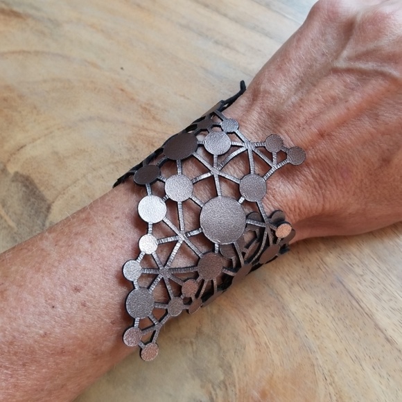 yeh design lab Jewelry Laser Cut Leather Bracelet Poshmark